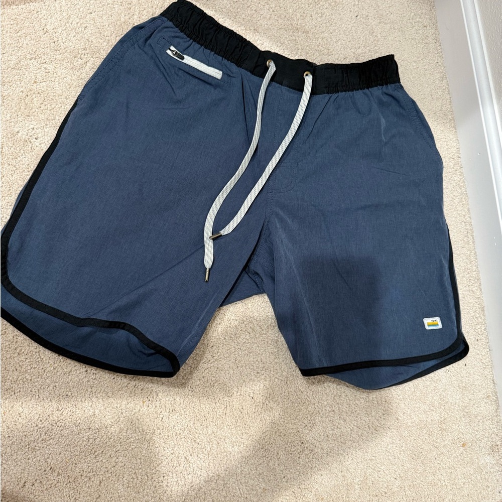 Vuori Men's Athletic Shorts - Blue and Black